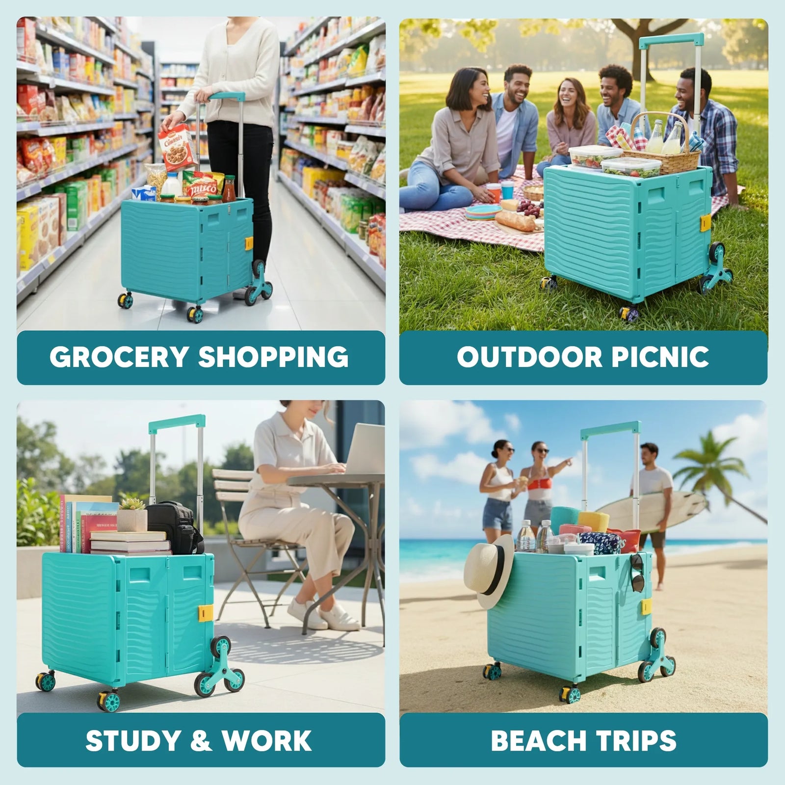 Premium Upgraded Foldable Trolley Cart