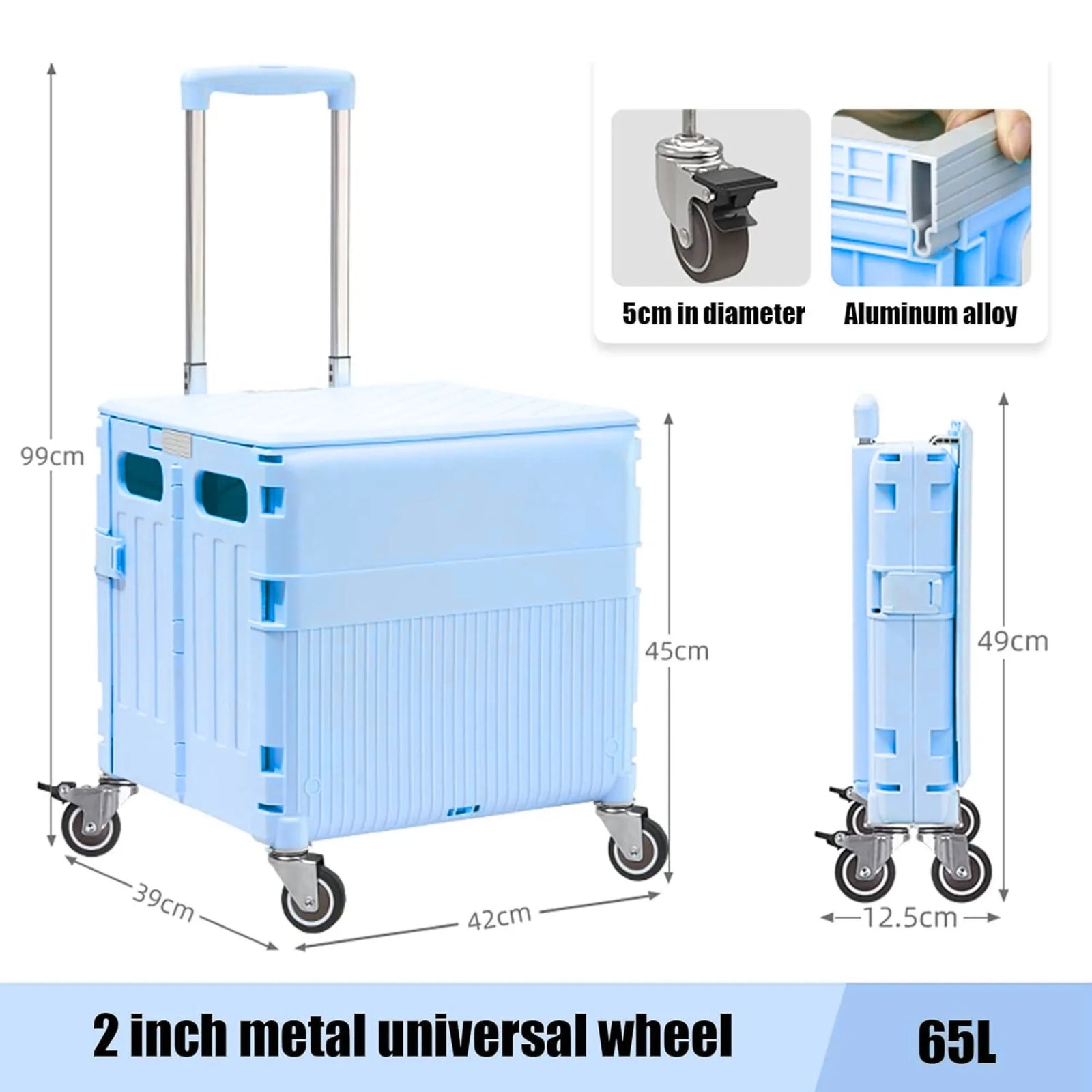 Multifunctional Grocery Shopping Supermarket Folding Trolley Cart