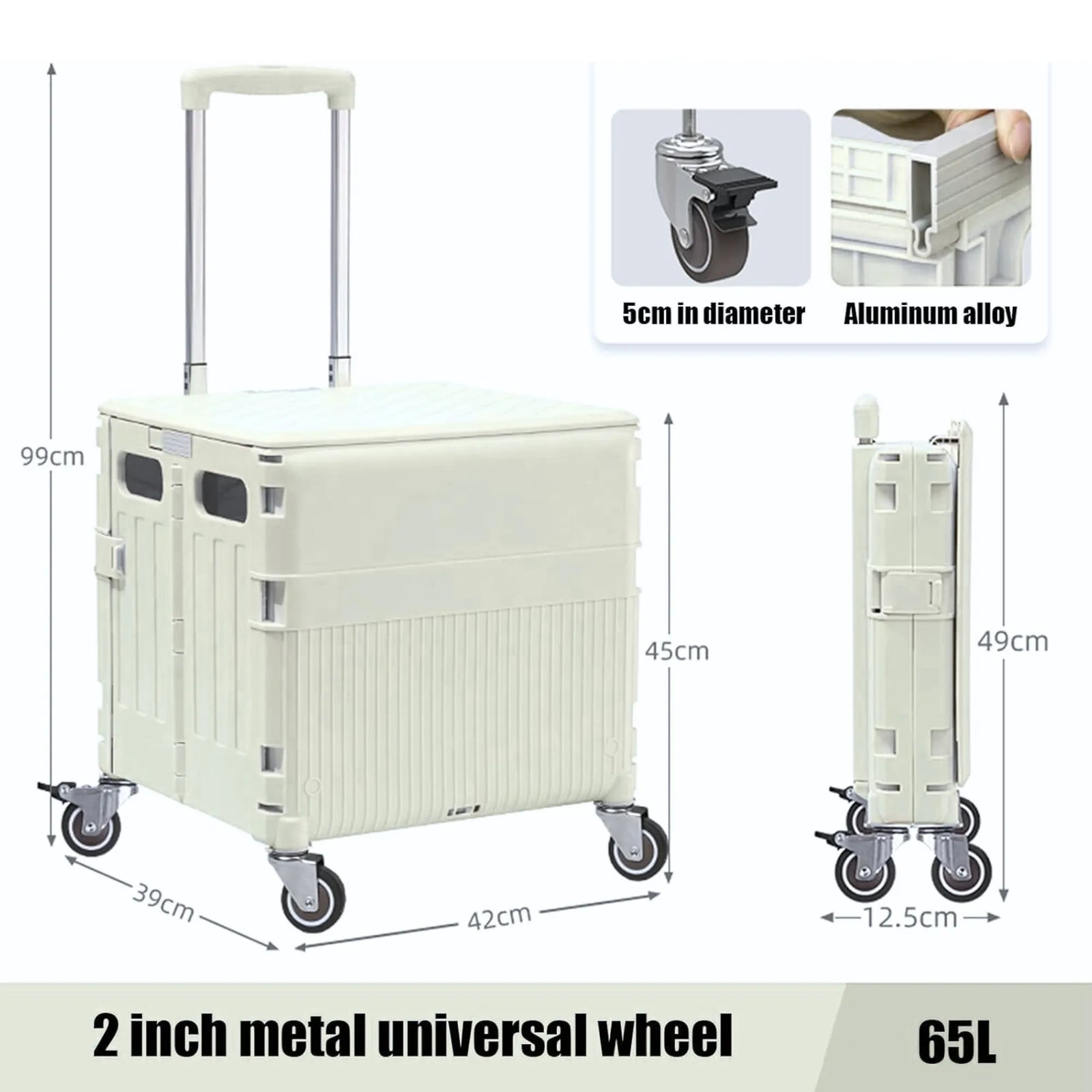 Multifunctional Grocery Shopping Supermarket Folding Trolley Cart