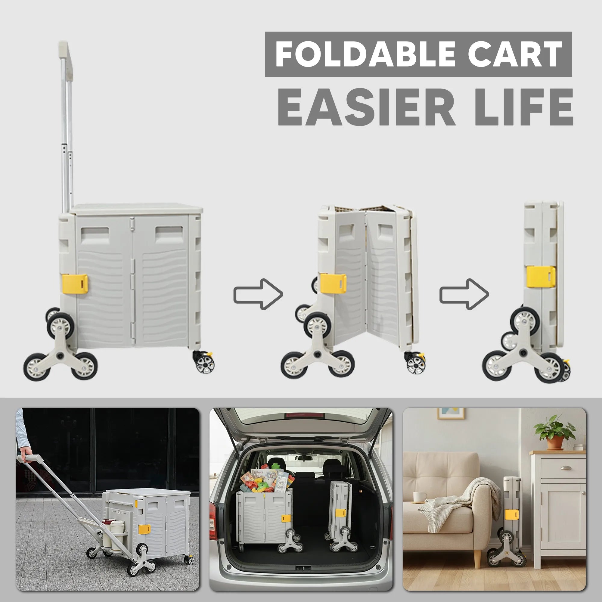 Premium Upgraded Foldable Trolley Cart