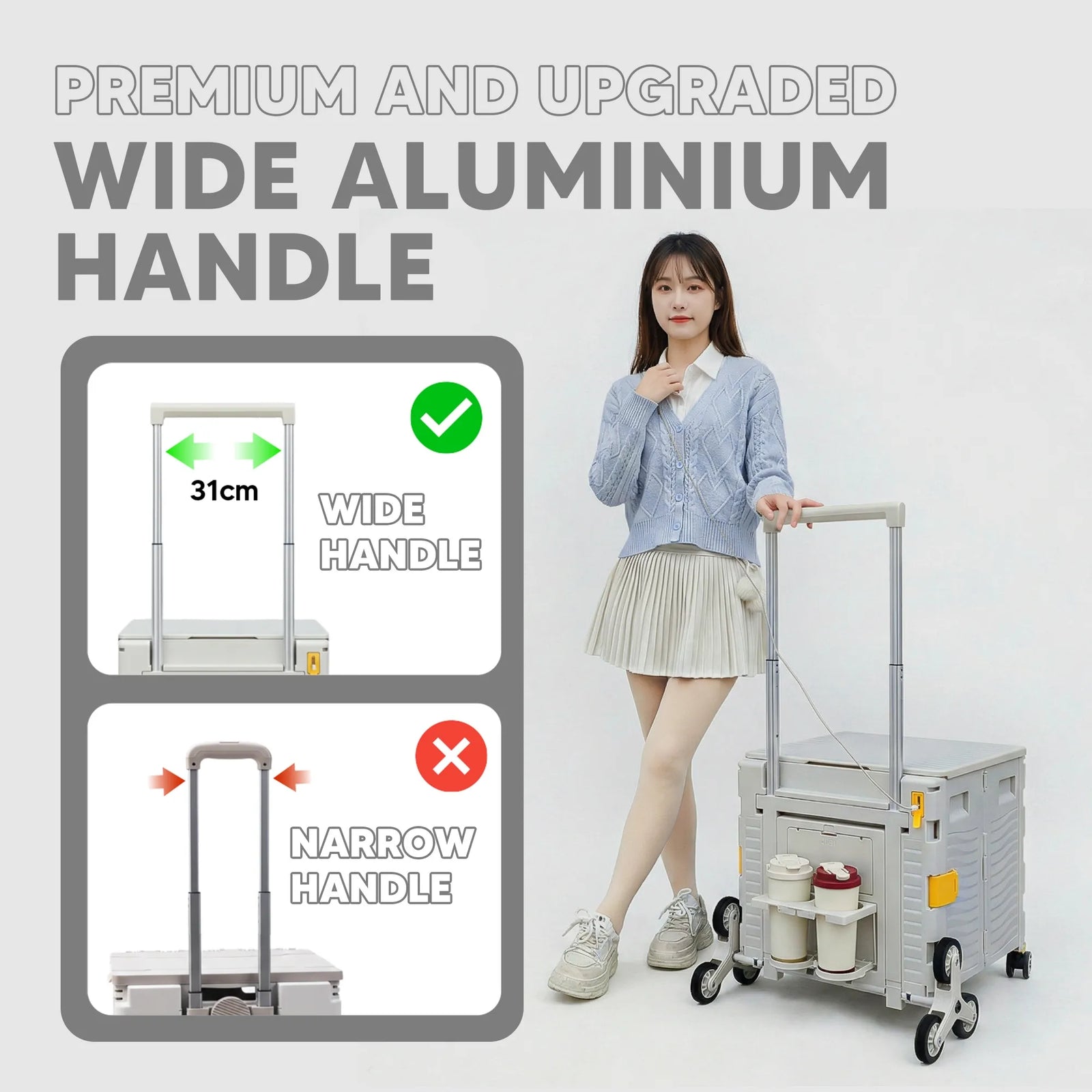 Premium Upgraded Foldable Trolley Cart