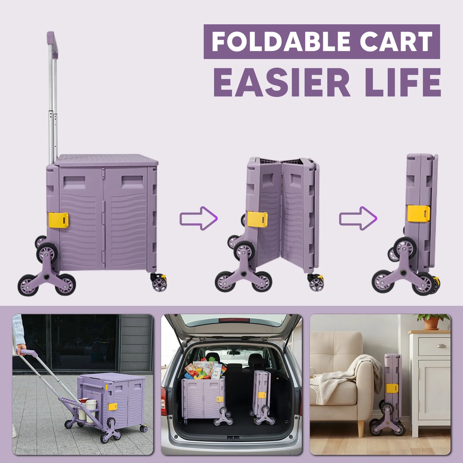 Premium Upgraded Foldable Trolley Cart