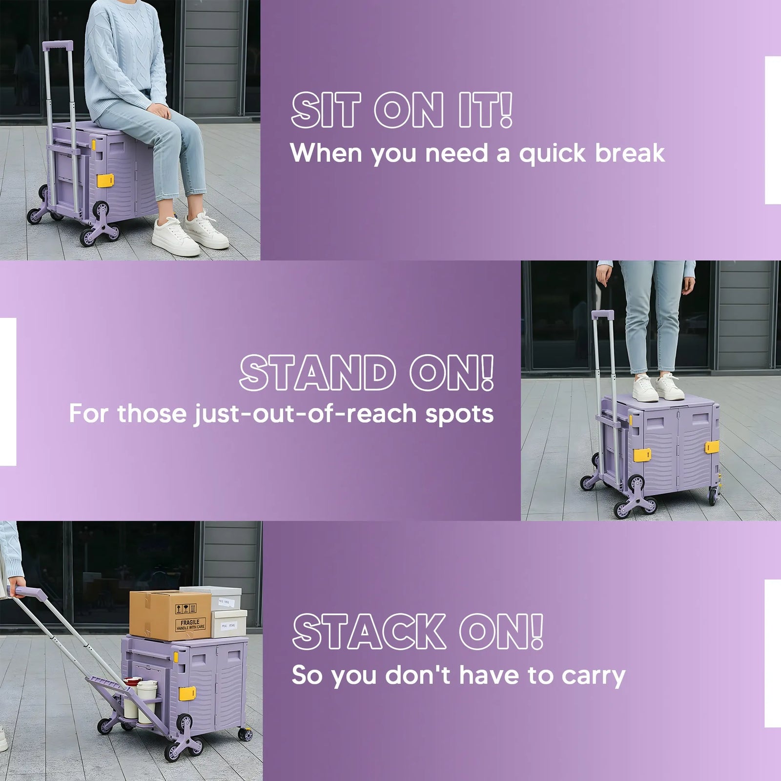 Premium Upgraded Foldable Trolley Cart