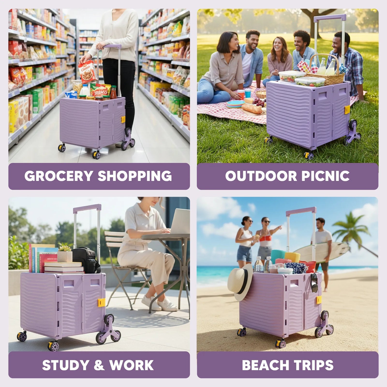 Premium Upgraded Foldable Trolley Cart