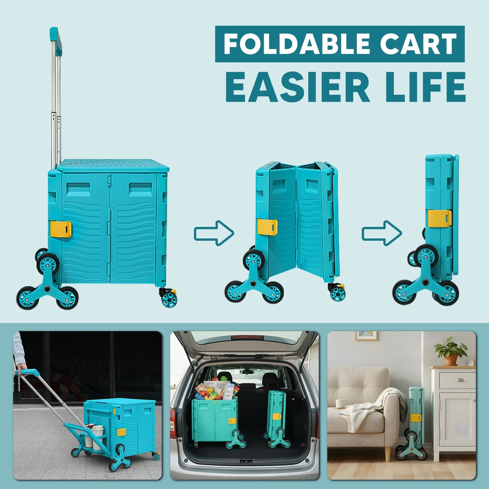 Premium Upgraded Foldable Trolley Cart