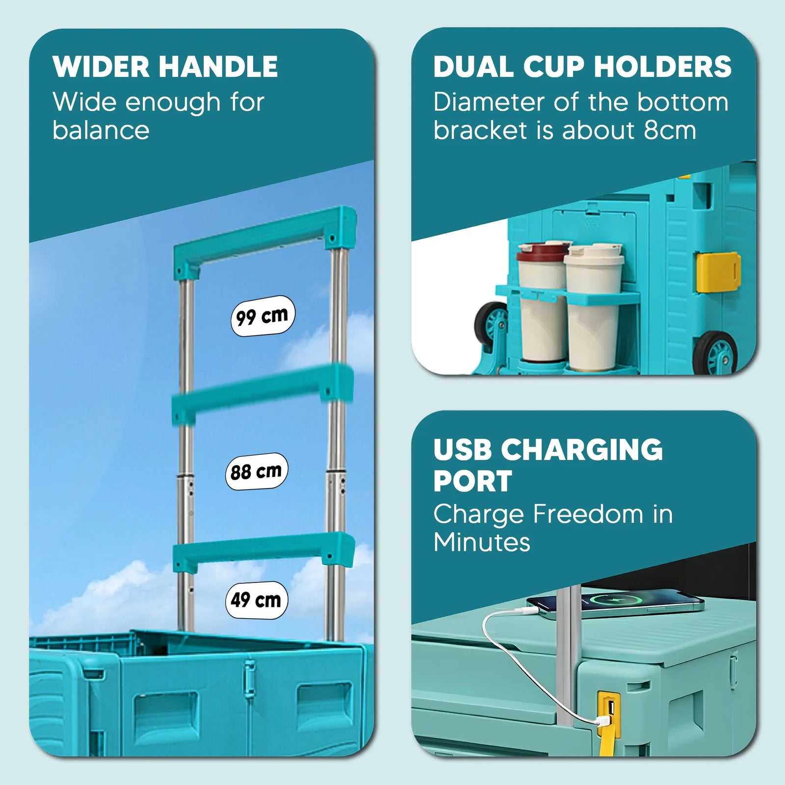 Premium Upgraded Foldable Trolley Cart