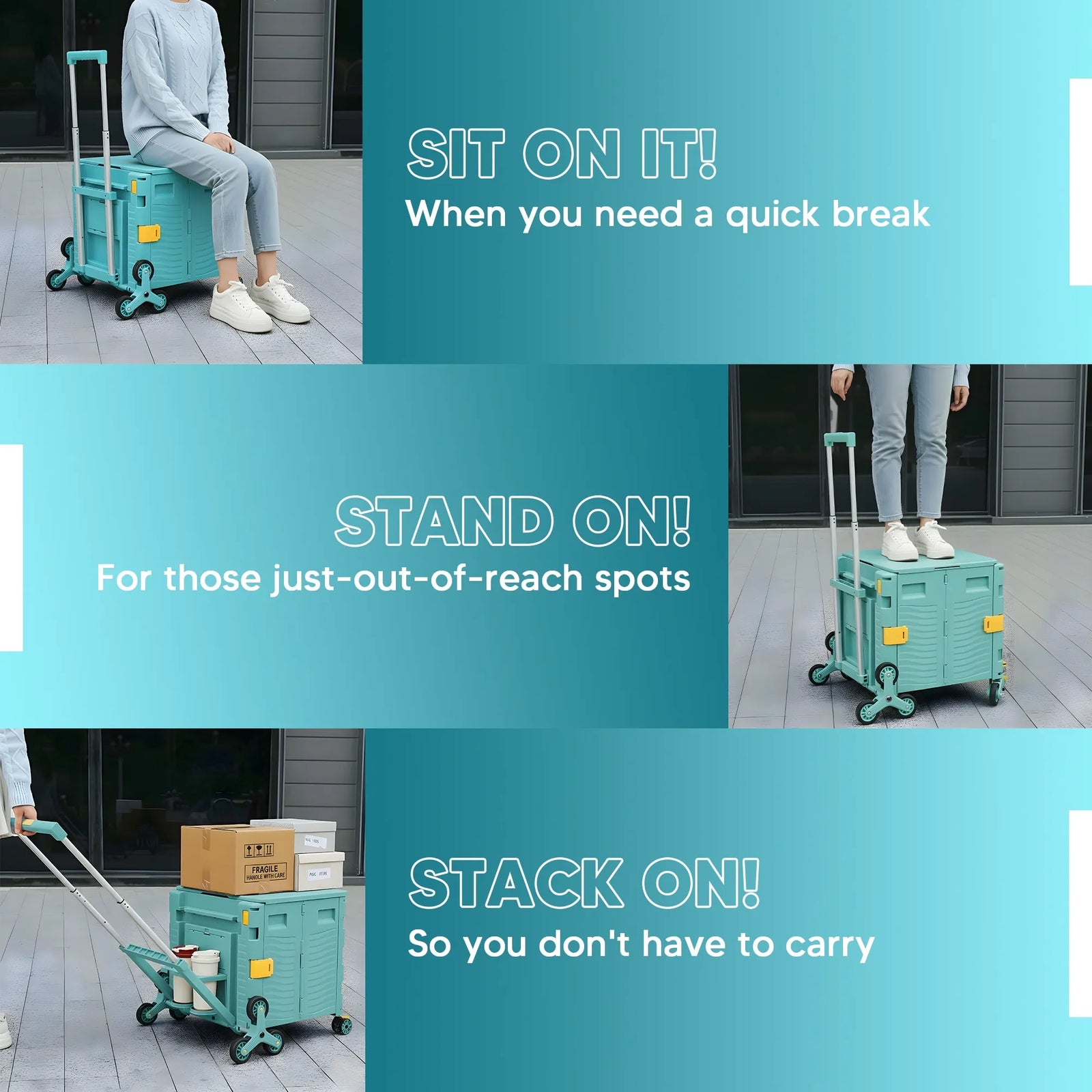 Premium Upgraded Foldable Trolley Cart