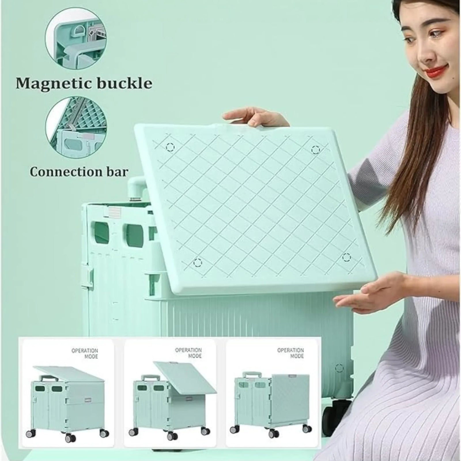 Multifunctional Grocery Shopping Supermarket Folding Trolley Cart