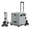 Foldable storage box with wheels on a white background