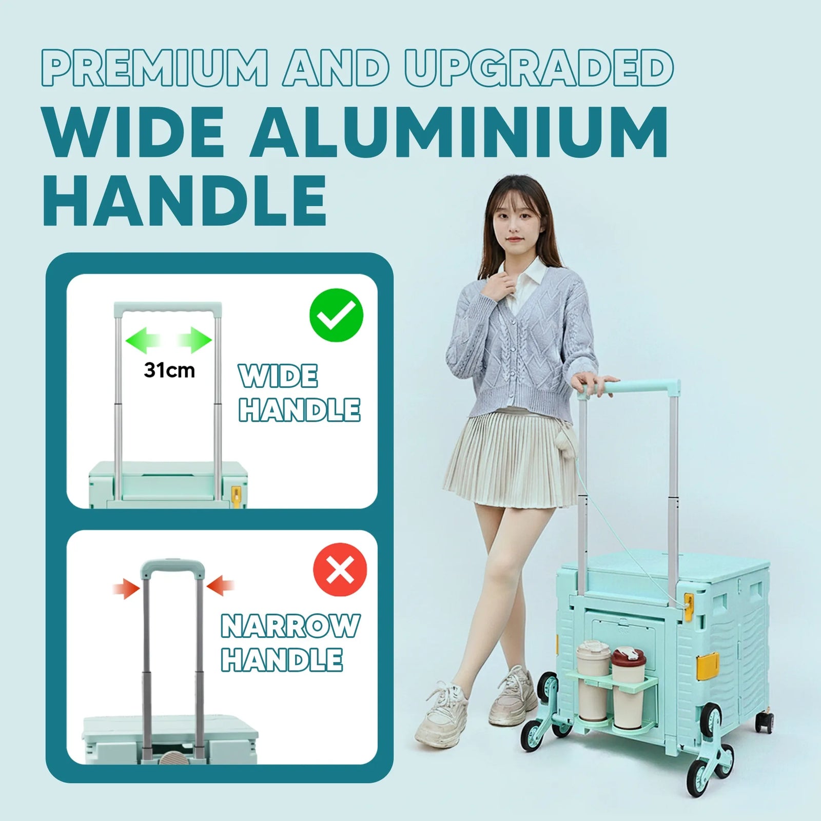Premium Upgraded Foldable Trolley Cart