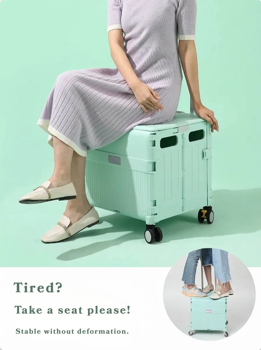 Multifunctional Grocery Shopping Supermarket Folding Trolley Cart