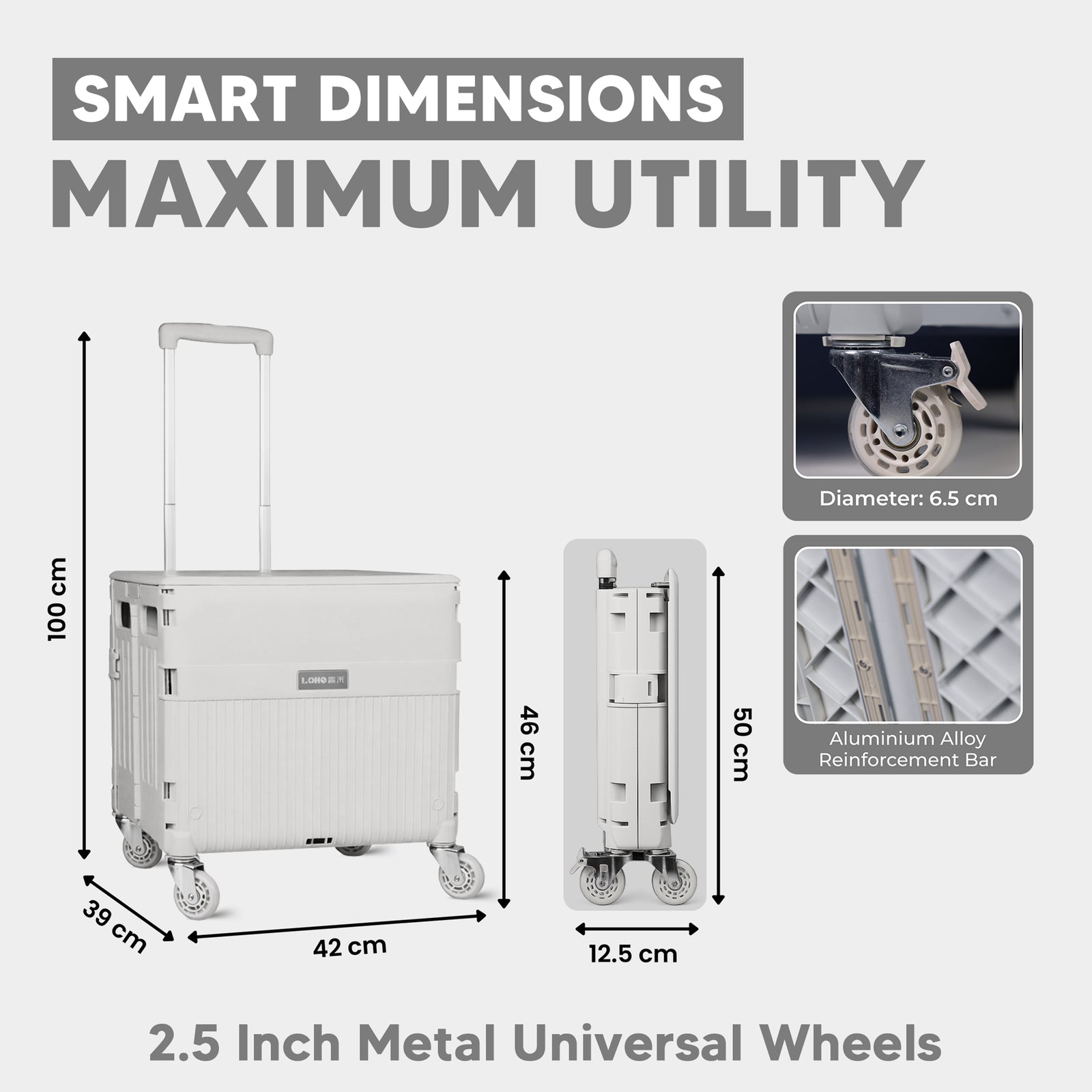Multifunctional Grocery Shopping Supermarket Folding Trolley Cart