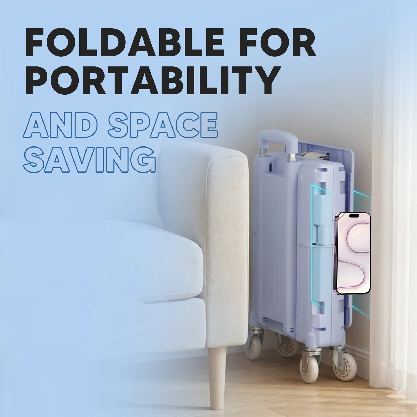 Multifunctional Grocery & Supermarket Round Edge Folding Shopping Trolley Cart